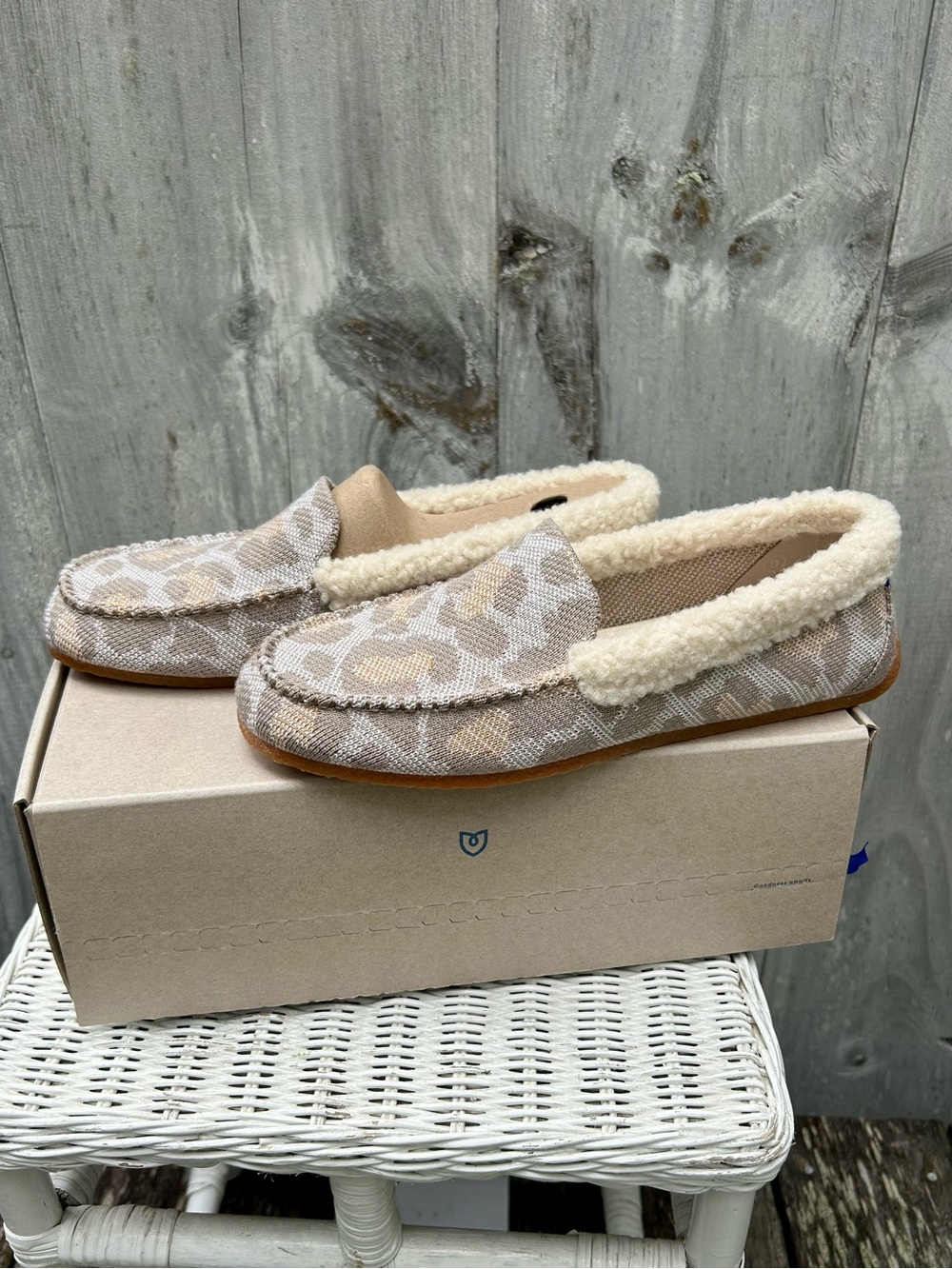 Women’s Cozy Slip-On Loafers - Beige Leopard Print (Women’s 9)